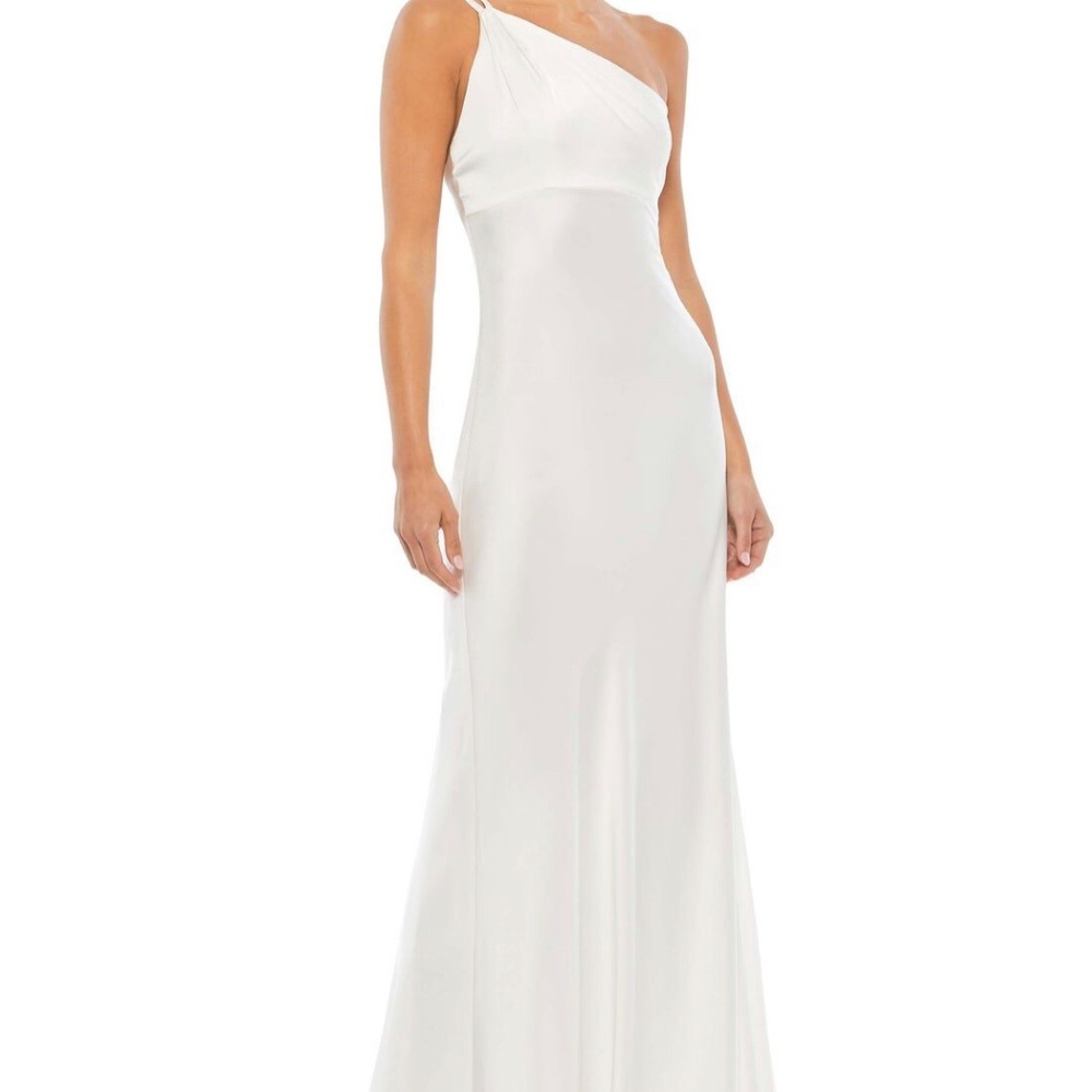 Mac Duggal One-Shoulder White Gown